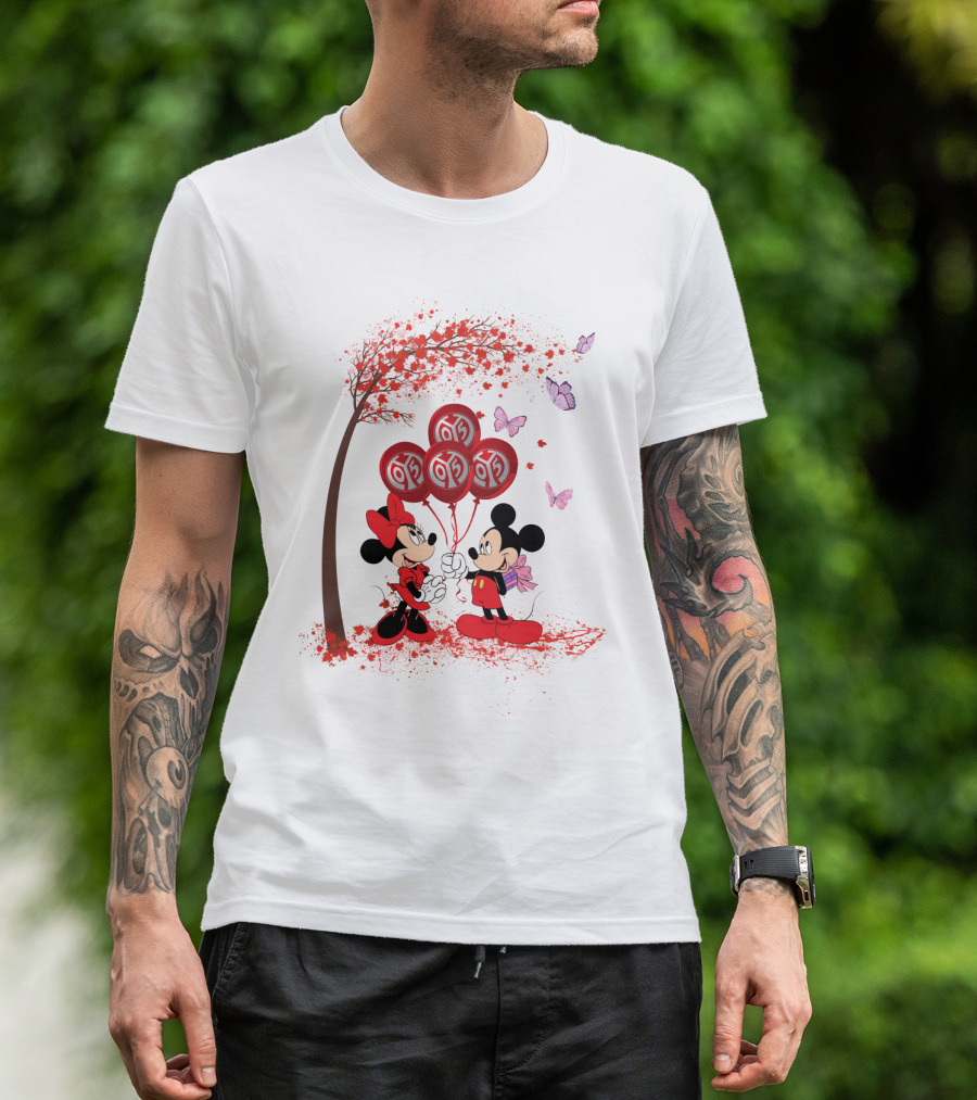 DH 29 Bundesliga 1 FSV Mainz 05 Mickey Minnie Balloons T-Shirt