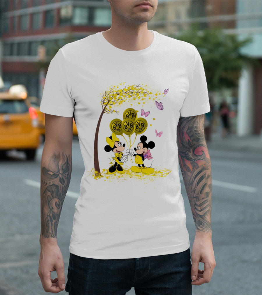Borussia Dortmund BVB 09 Mickey and Minnie Balloons Bundesliga T-Shirt