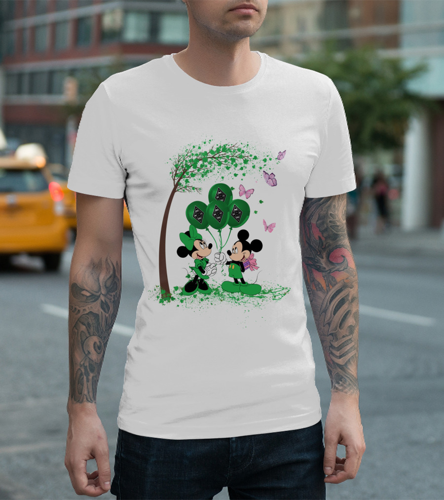 DH 29 Bundesliga Borussia Mönchengladbach Mickey Minnie Balloons T-Shirt