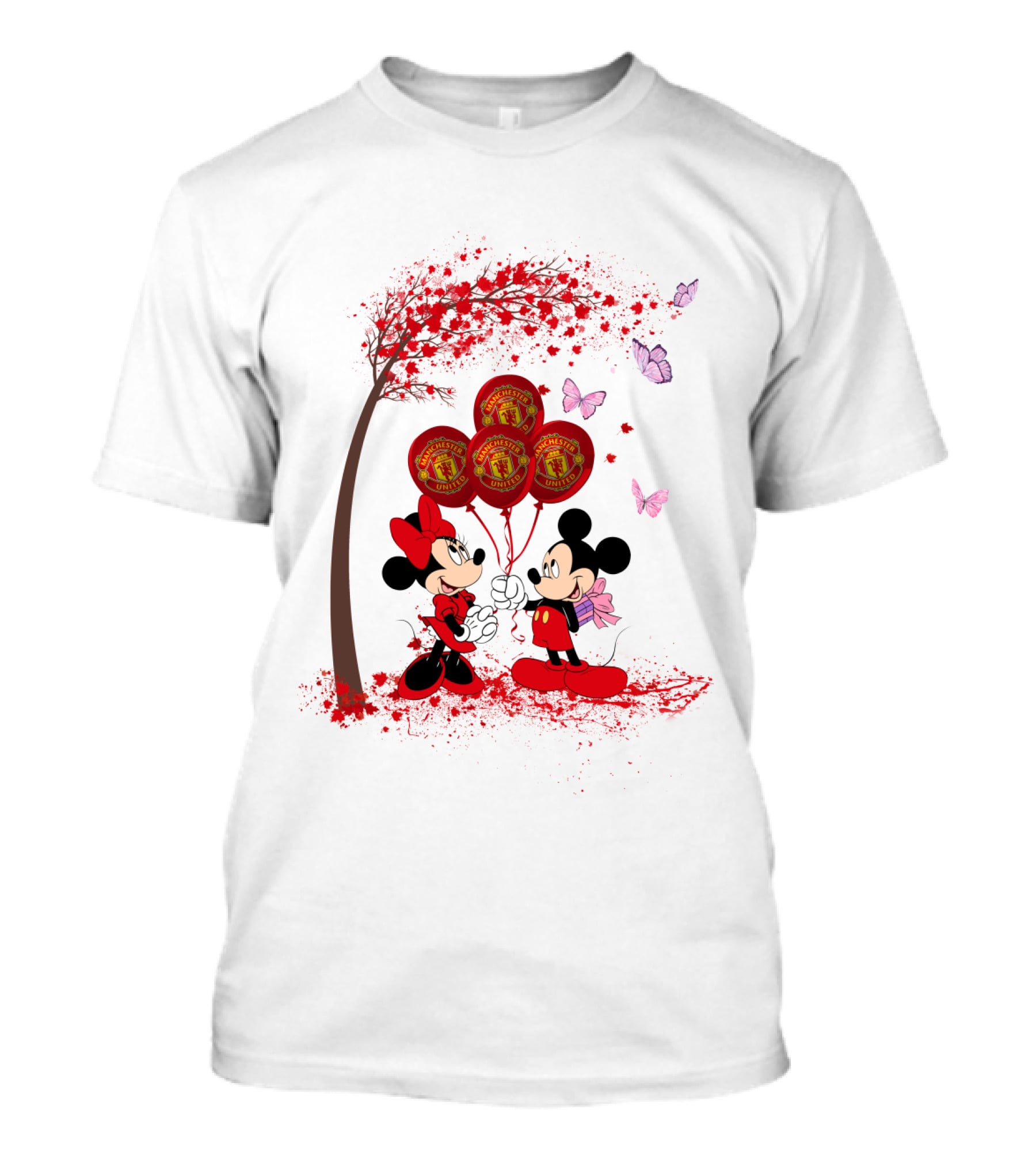 Manchester United Balloons With Iconic Mice Characters T-Shirt