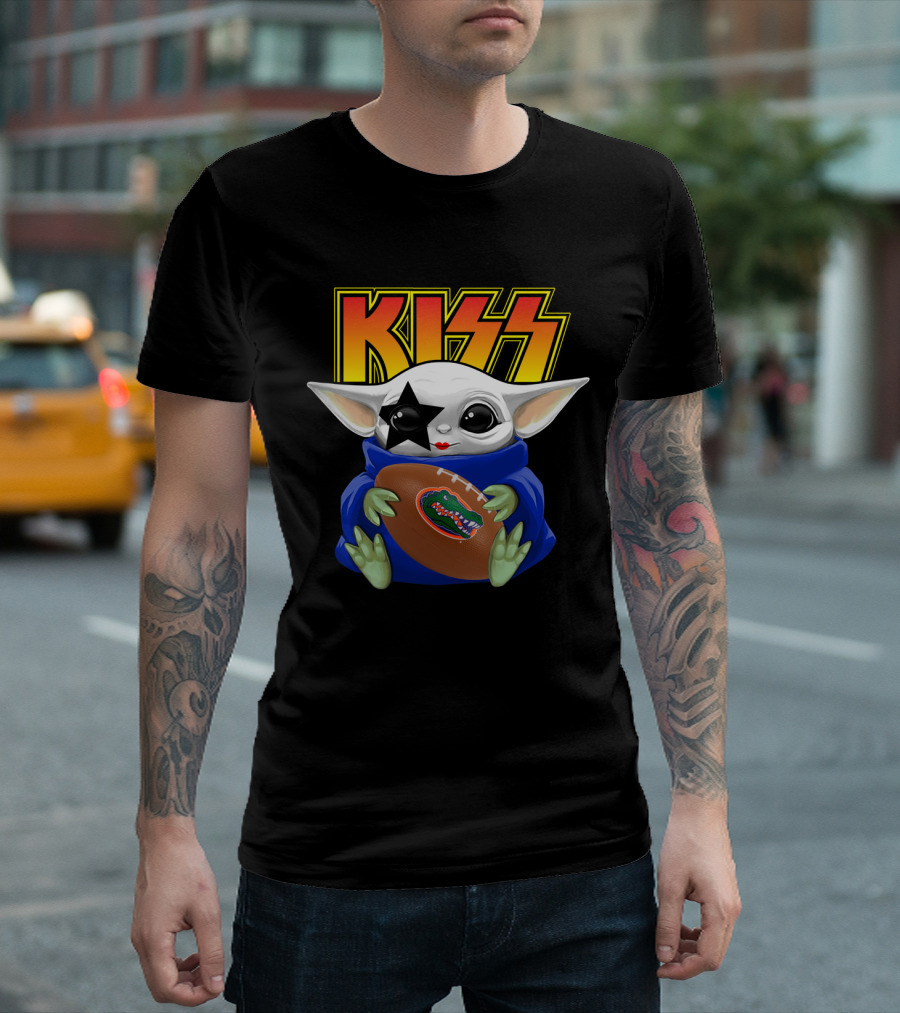 KISS Baby Yoda Paul Stanley Florida Gators Football T-Shirt