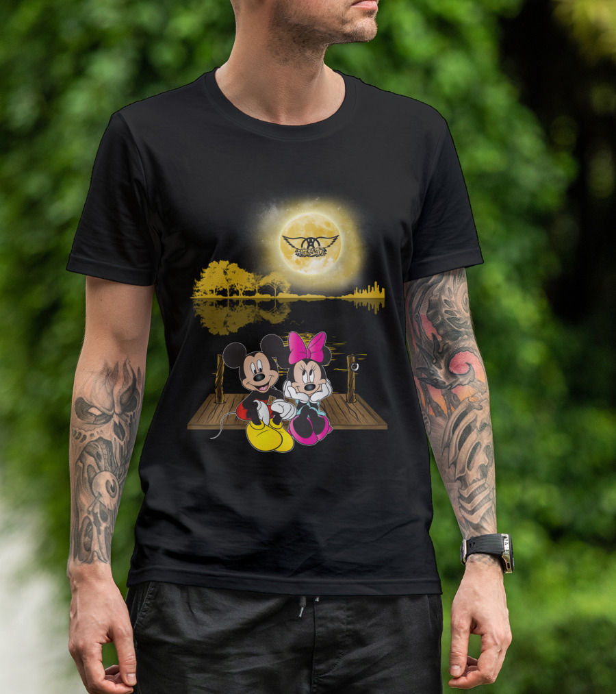 DH 32 Aerosmith Mickey Minnie Moon T-Shirt