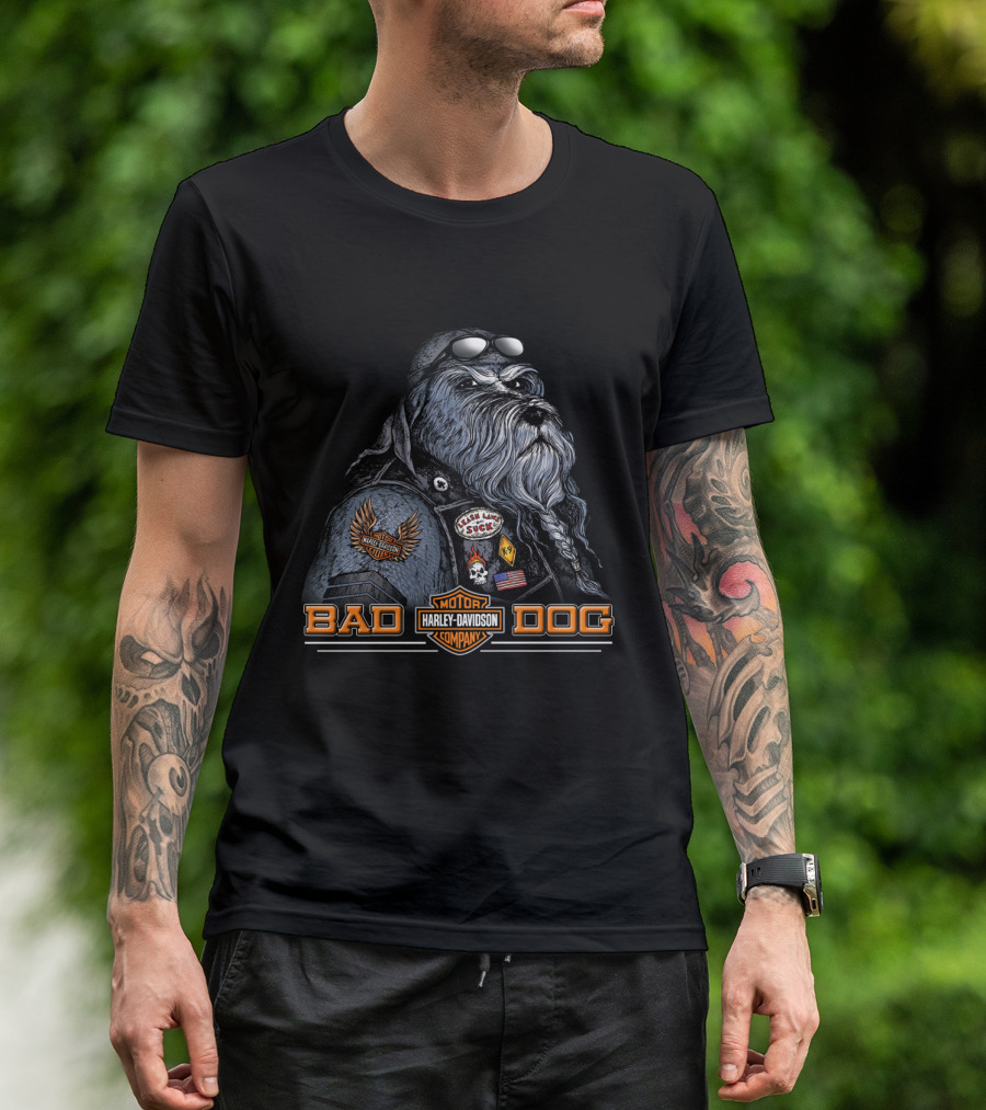 Bad Dog Harley Davidson Motorcycle Company Rugged Biker T-Shirt