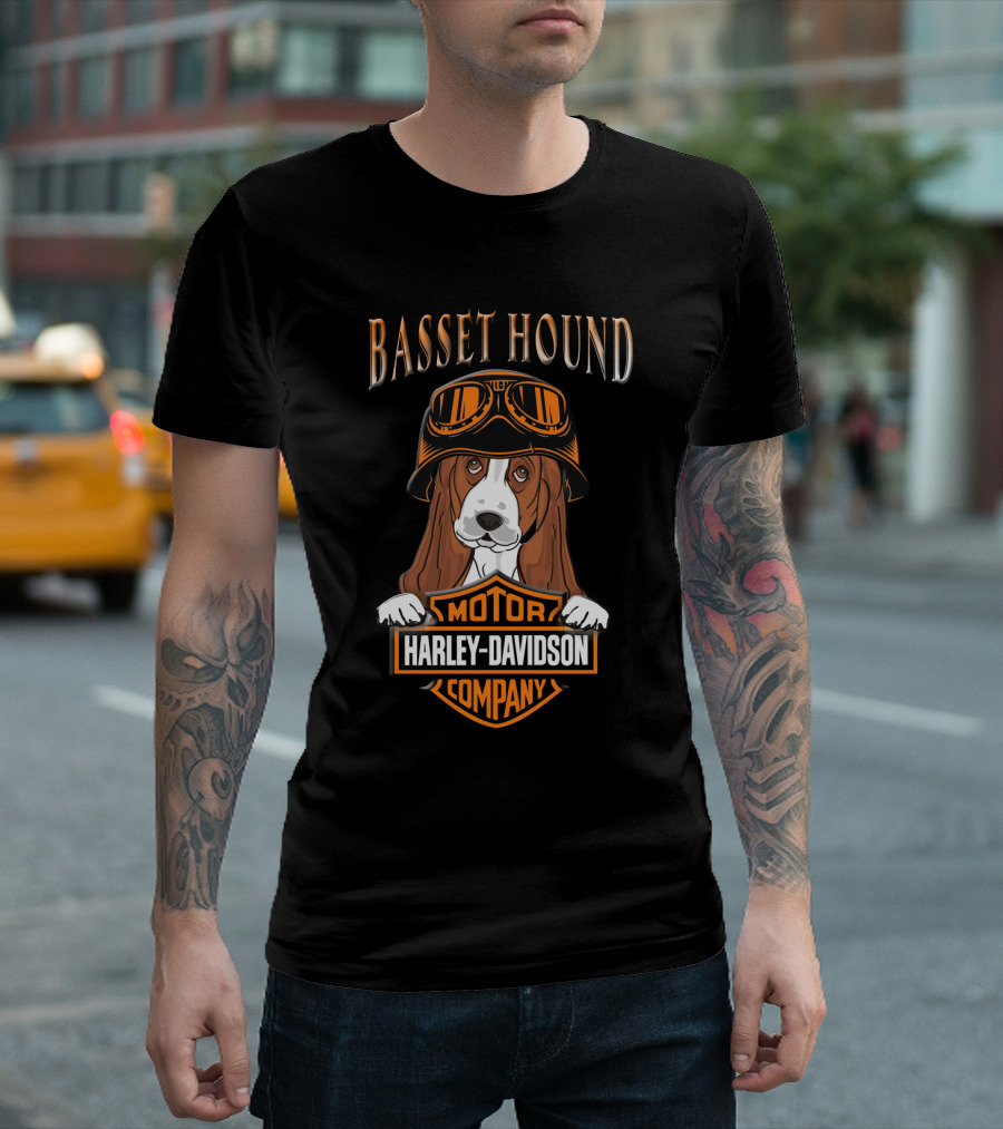 Basset Hound Harley Davidson Motor Company T-Shirt