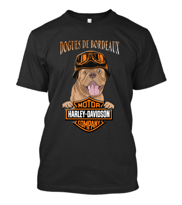 Dogue De Bordeaux Harley Davidson Motorcycle Goggles T-Shirt
