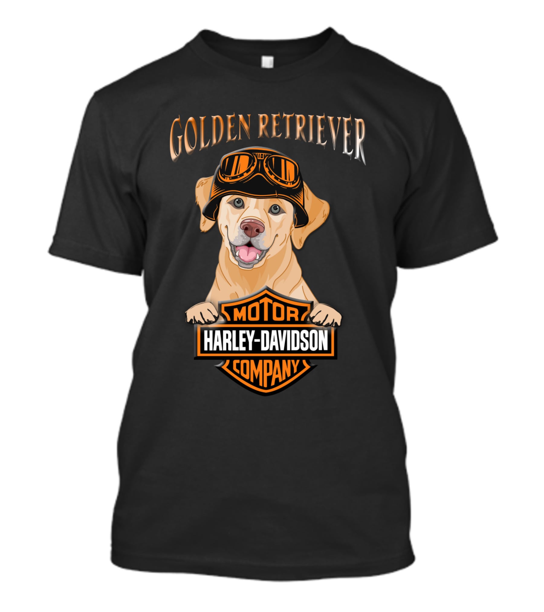 Golden Retriever Harley Davidson Motor Company T-Shirt