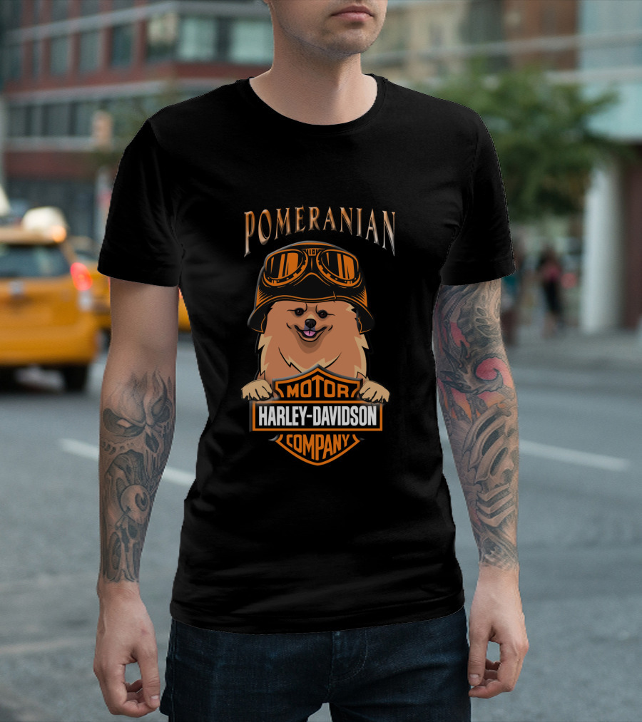 Pomeranian Harley Davidson Motor Company T-Shirt