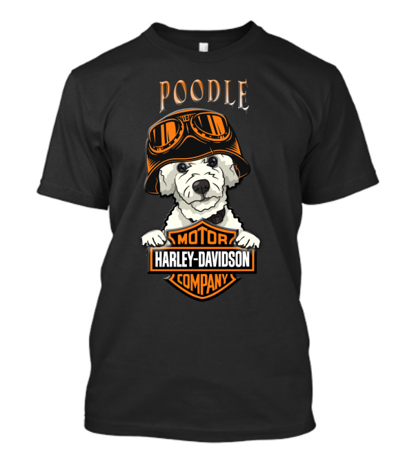 Poodle Harley Davidson Motorcycle Company Dog Helmet T-Shirt
