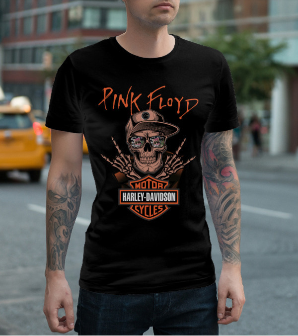 Pink Floyd Harley Davidson Skull T-Shirt