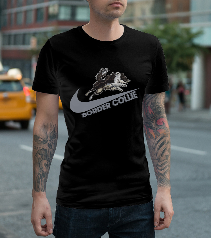 Border Collie Nike Jumping T-Shirt