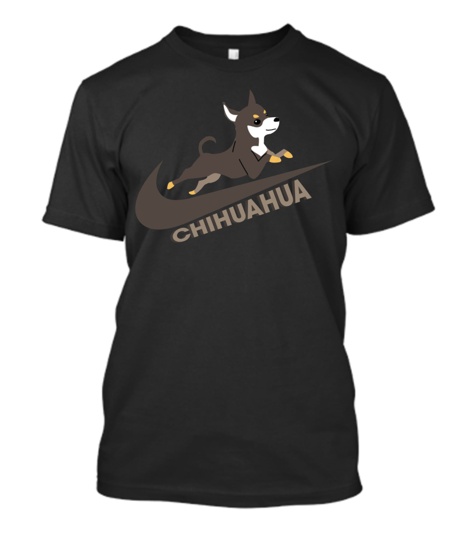 Chihuahua Jumping On Swoosh Logo Dh 36 Nike Style T-Shirt