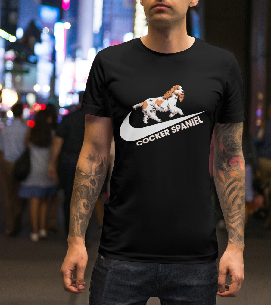 Cocker Spaniel Nike Swoosh Iconic Theme T-Shirt
