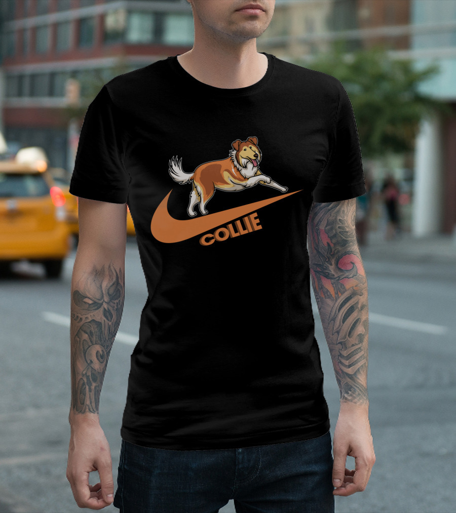 Collie Dh 36 Nike Jumping Dog Swoosh T-Shirt