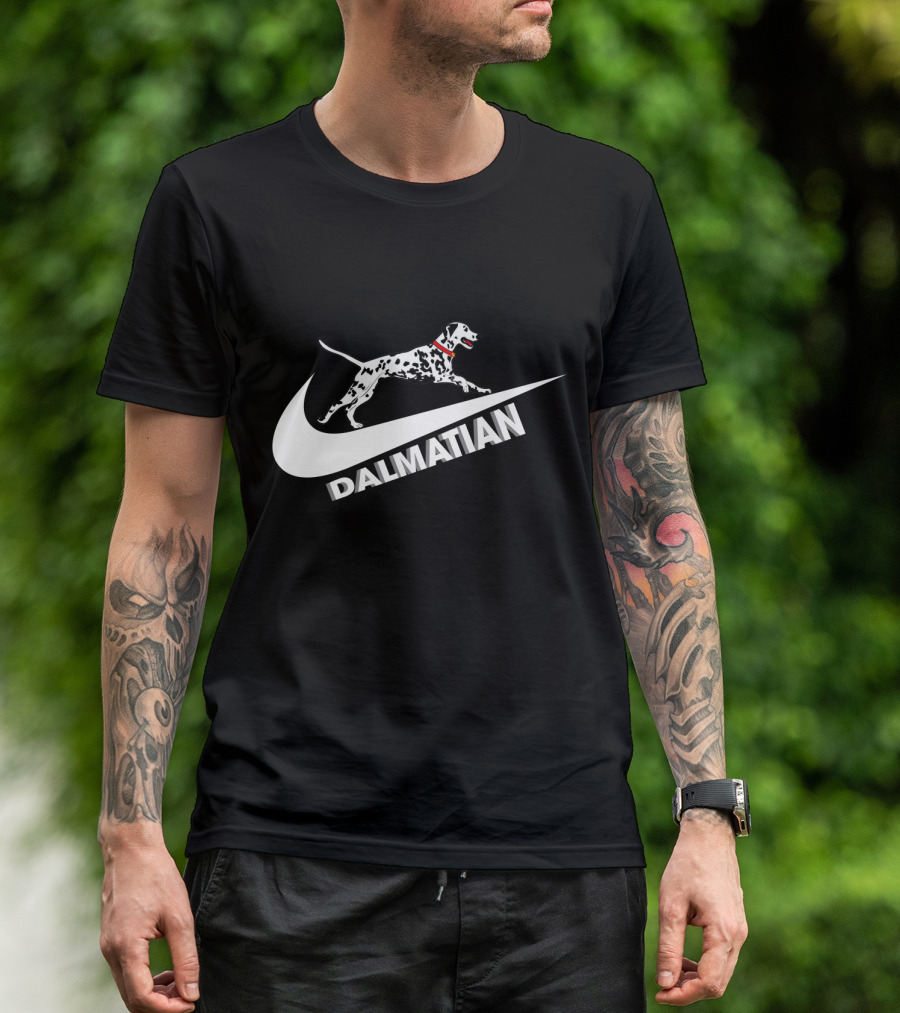 Dalmatian Nike Logo Dog Swoosh T-Shirt