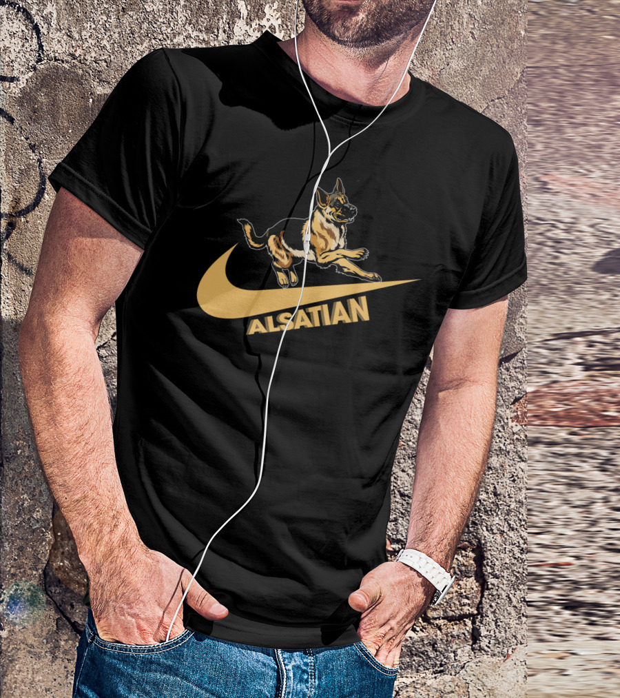 Alsatian German Shepherd Nike Style T-Shirt