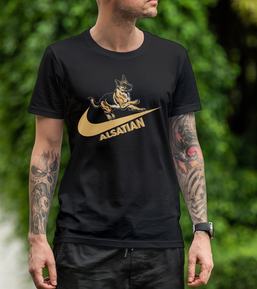 Alsatian German Shepherd Nike Style T-Shirt