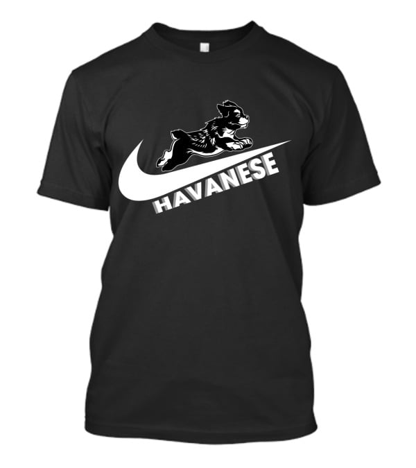 Havanese Nike Dog Jumping Swoosh T-Shirt