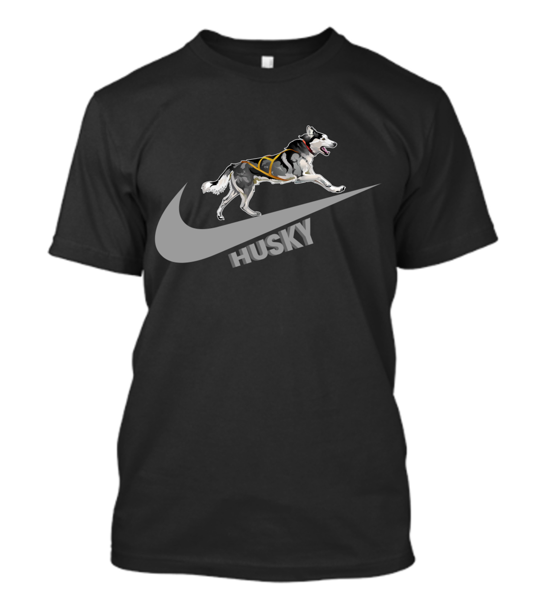 Husky Nike Logo With Running Dog On Swoosh T-Shirt