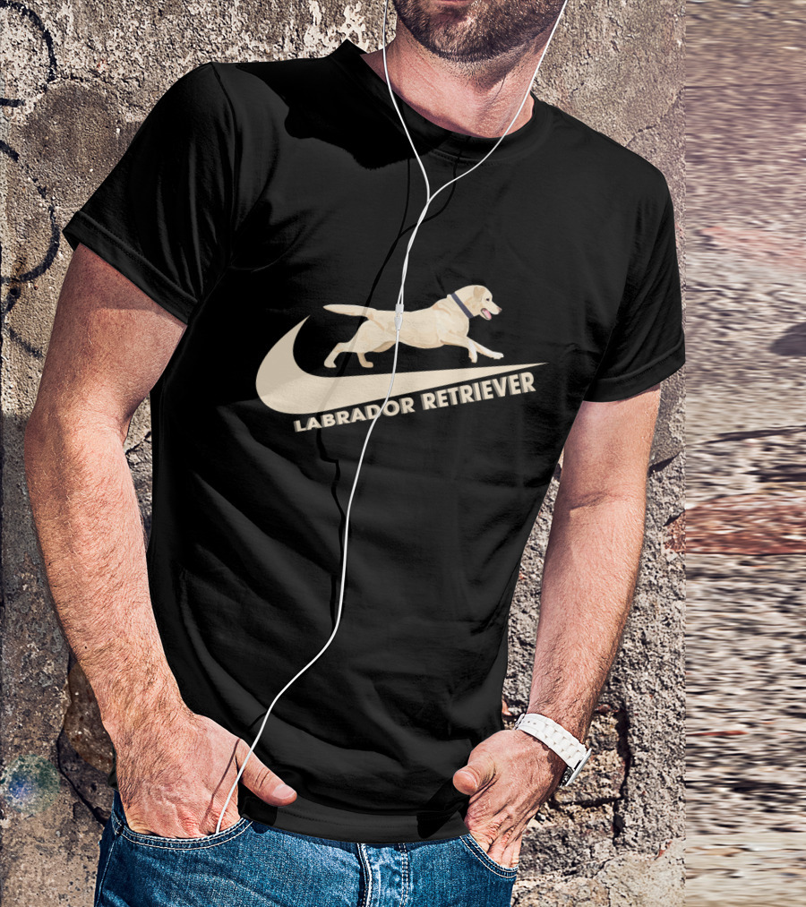 Labrador Retriever Nike Swoosh Dog Jumping T-Shirt