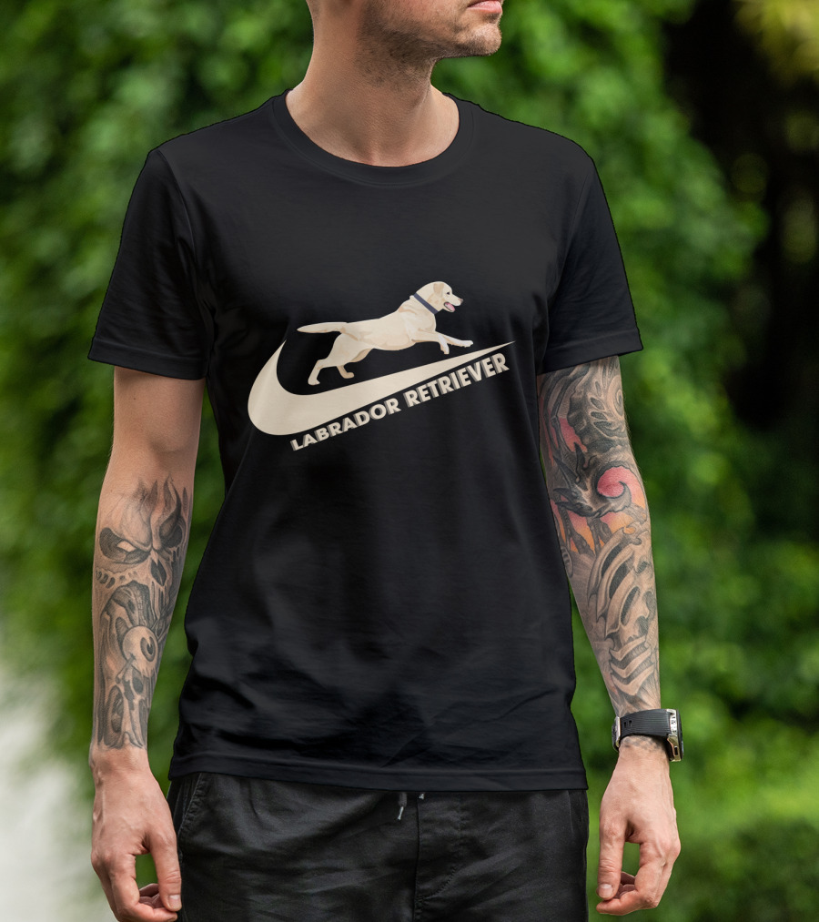 Labrador Retriever Nike Swoosh Dog Jumping T-Shirt