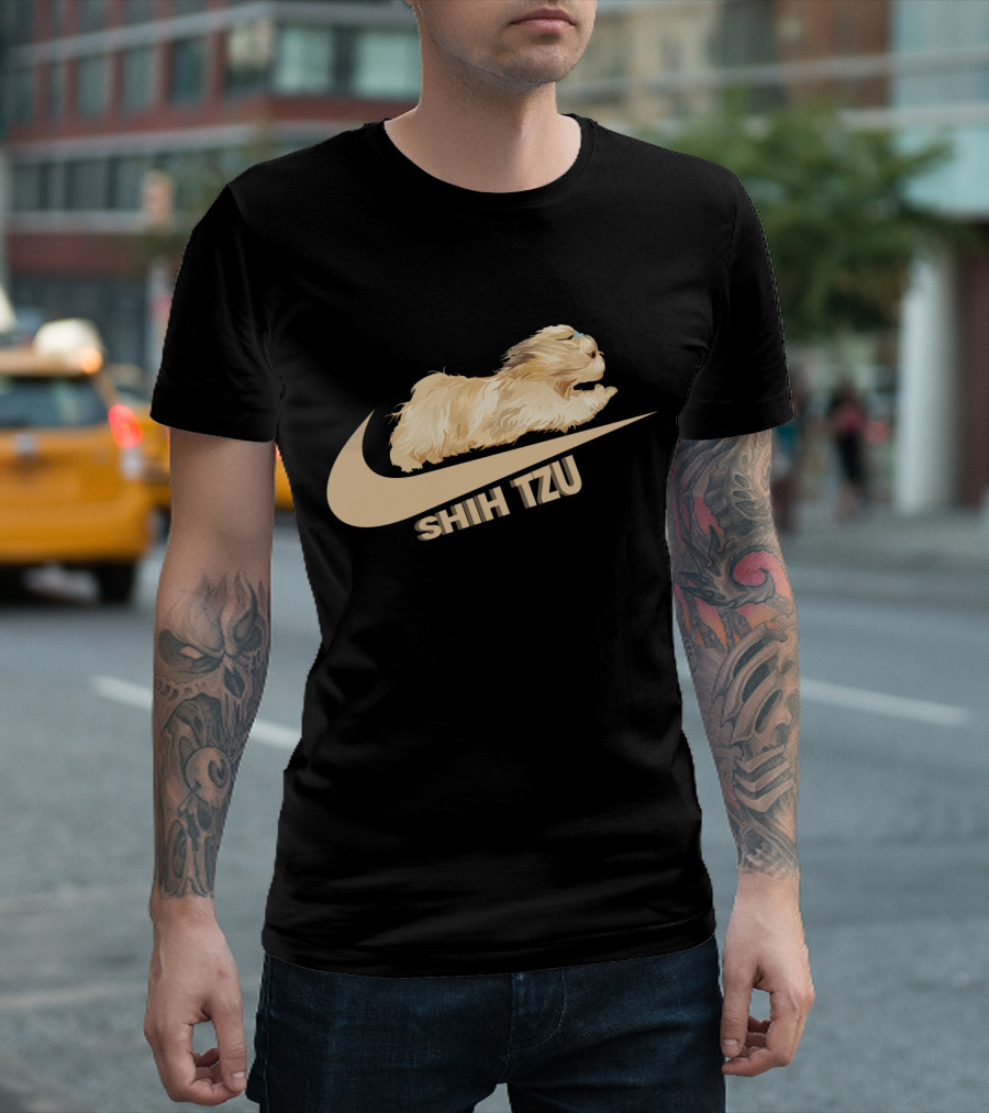Shih Tzus Nike Swoosh Logo Dog Running T-Shirt