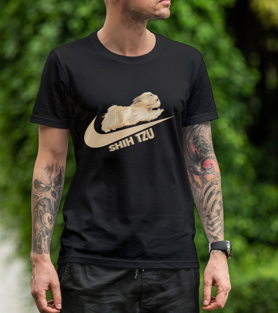 Shih Tzus Nike Swoosh Logo Dog Running T-Shirt