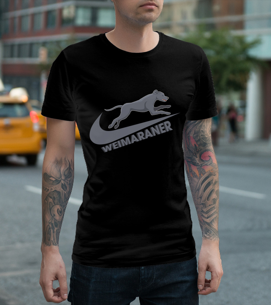Weimaraners Nike Jumping Dog T-Shirt