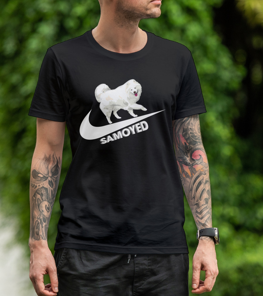 Samoyeds Nike Samoyed Dog On Swoosh T-Shirt