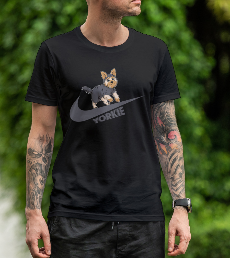 Yorkie Nike Iconic Dog Leap T-Shirt