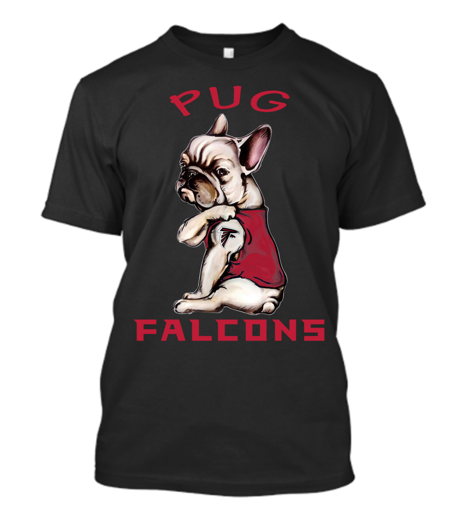 Pug Falcons Nflaf T-Shirt