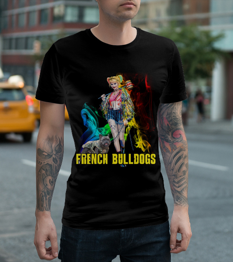 Harley Quinn Style French Bulldogs T-Shirt
