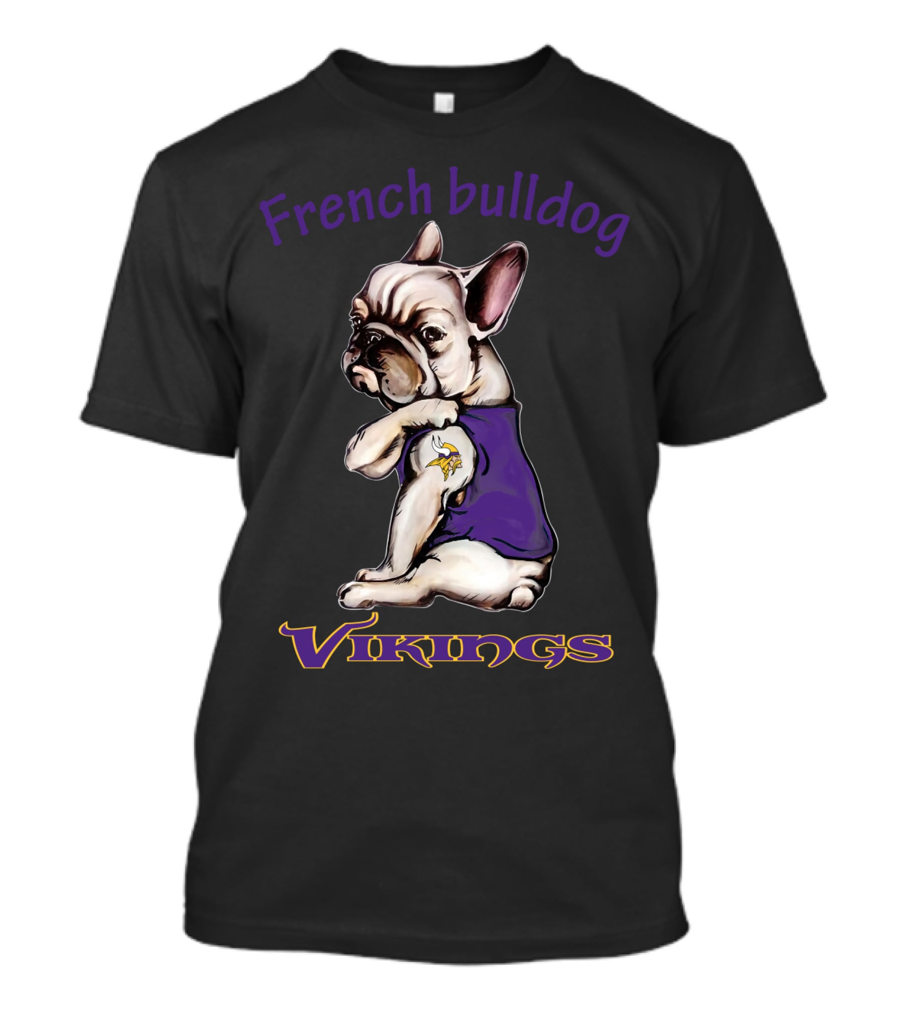 French Bulldog Vikings Nflmv Fd T-Shirt