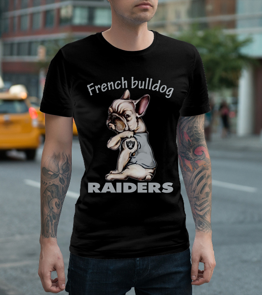 French Bulldog Raiders Nfl Team T-Shirt