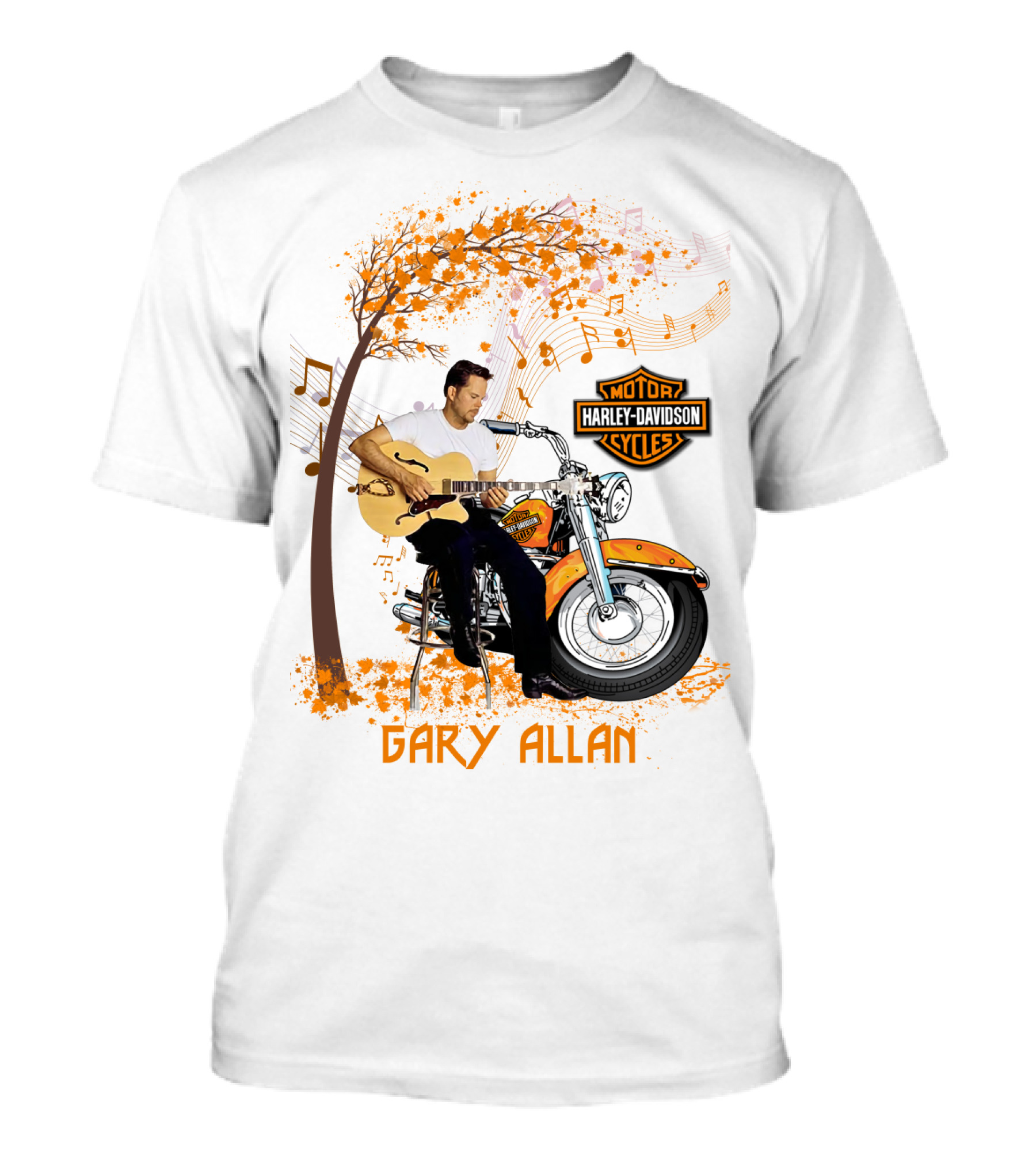 Gary Allan Harley Davidson Motorcycle Music Theme T-Shirt