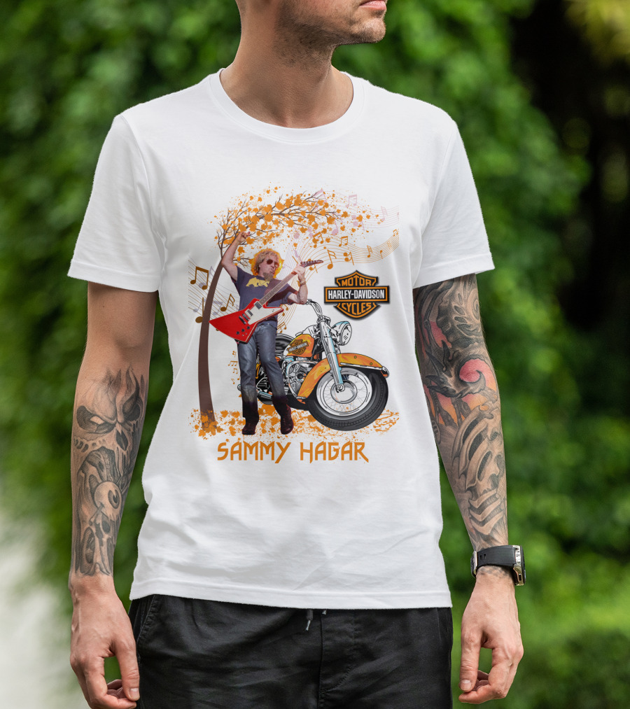 Sammy Hagar Harley Davidson Motorcycle Music Tree T-Shirt