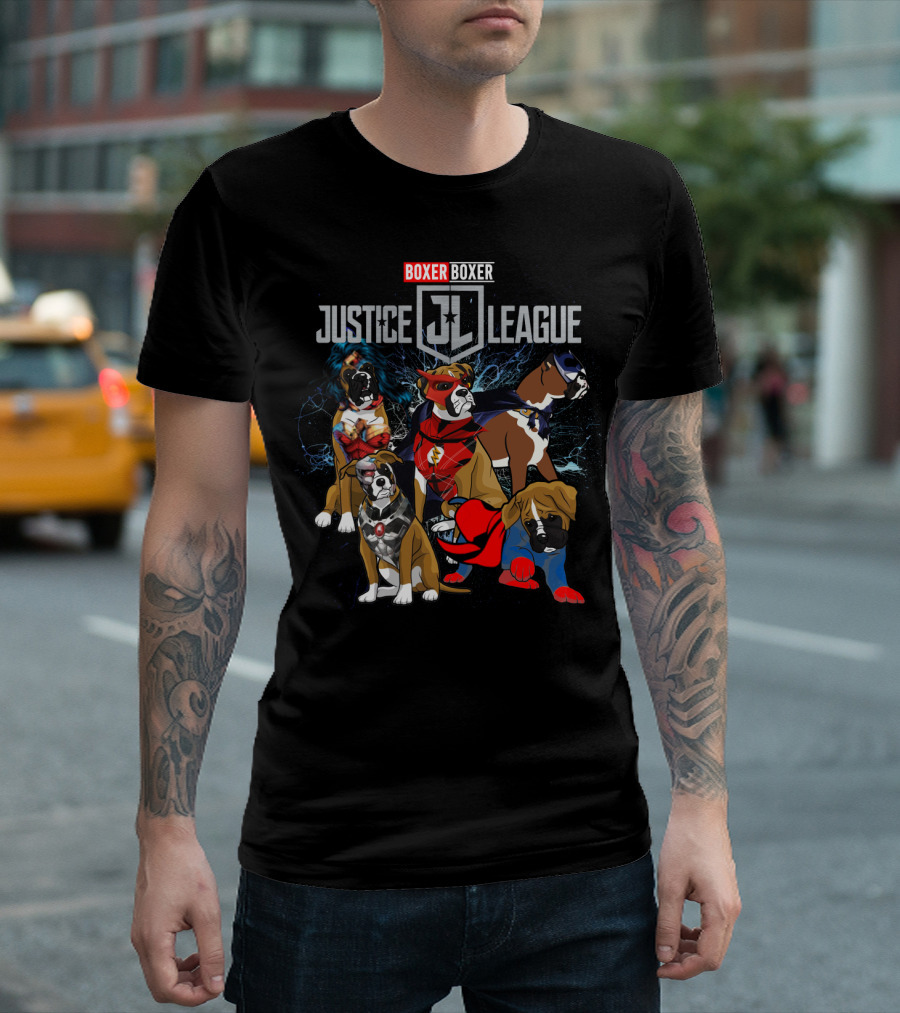 Boxer Justice League Jl 55 Dh Superhero Dogs T-Shirt