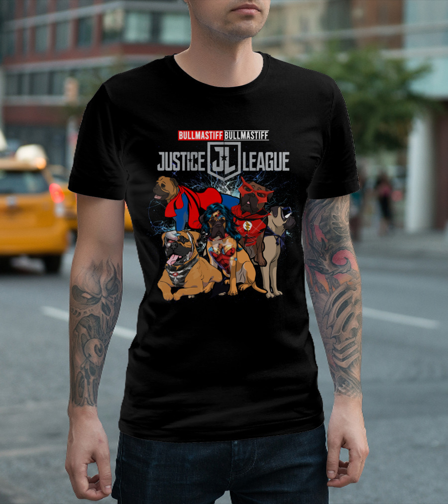 Bullmastiff Justice League Superhero Dogs Dh 55 Jl T-Shirt