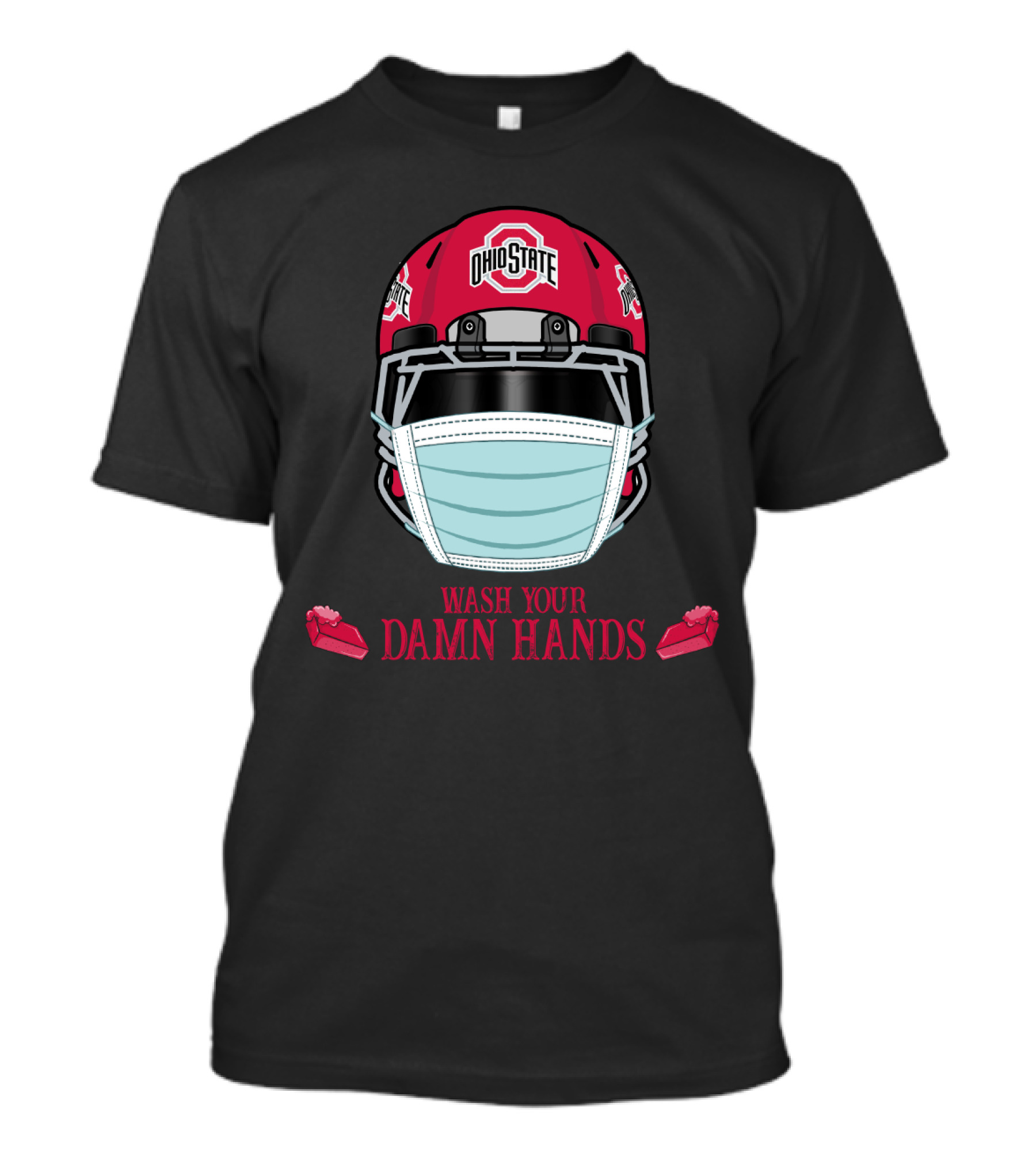 Ohio State Buckeyes Helmet Wash Your Damn Hands T-Shirt