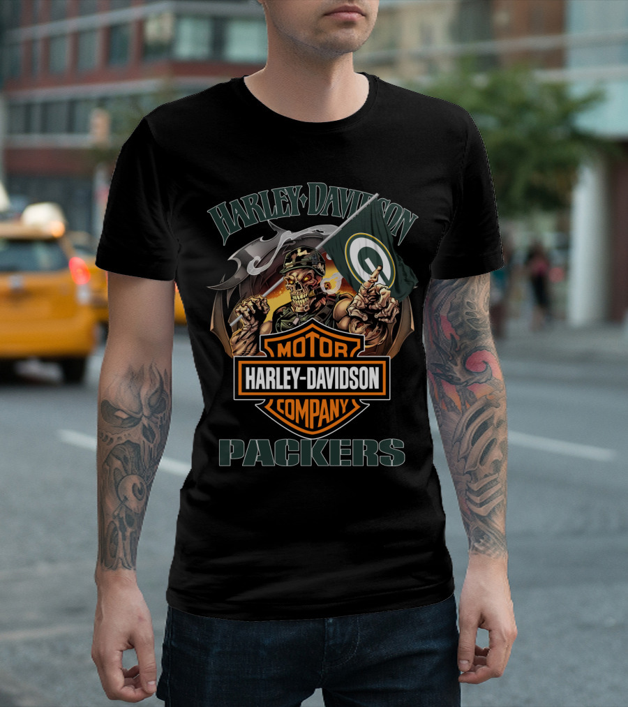 Harley Davidson Motor Company Green Bay Packers T-Shirt