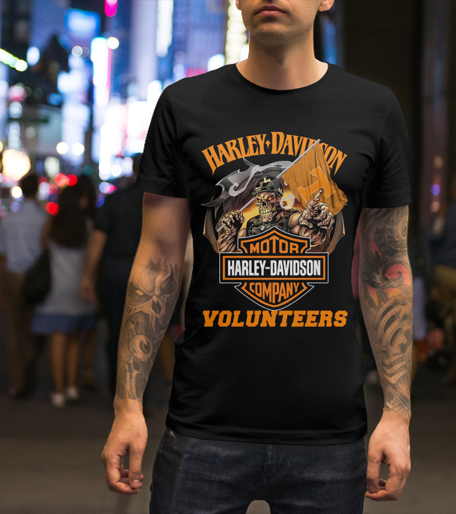 Harley Davidson Motor Company Tennessee Volunteers Skeleton T-Shirt