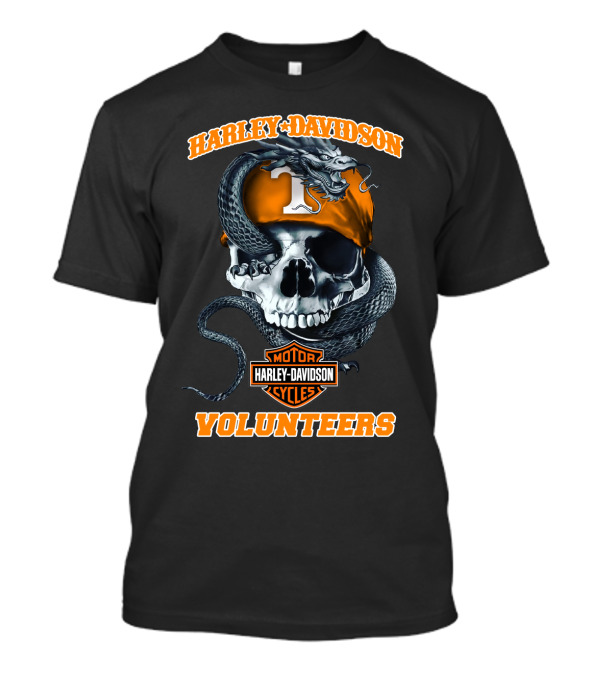 Harley Davidson Tennessee Volunteers Skull Dragon T-Shirt