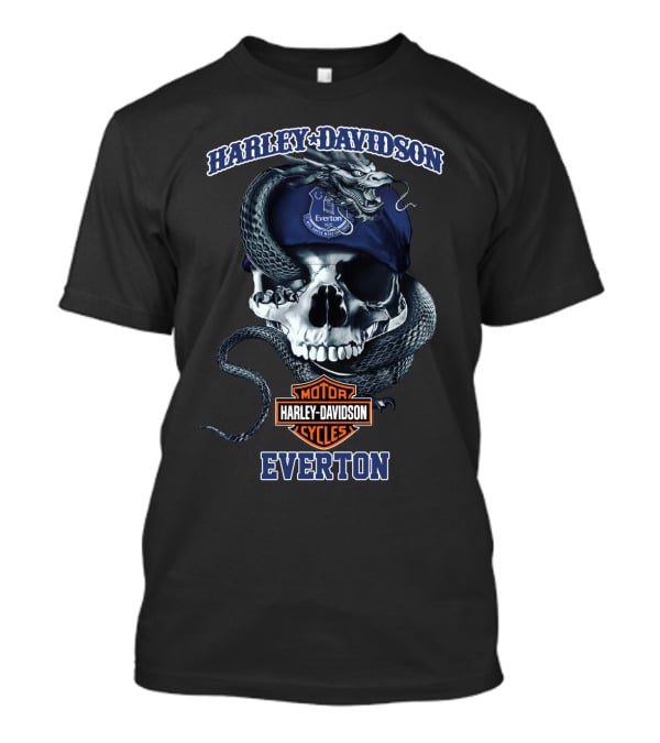 Harley Davidson Everton Motorcycles Skull Snake T-Shirt