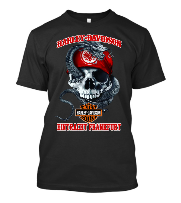 Harley Davidson Eintracht Frankfurt Skull Dragon Motor Cycles T-Shirt