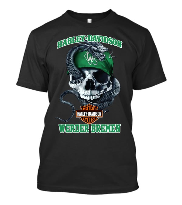 Harley Davidson Werder Bremen Skull Snake Motor Cycles T-Shirt