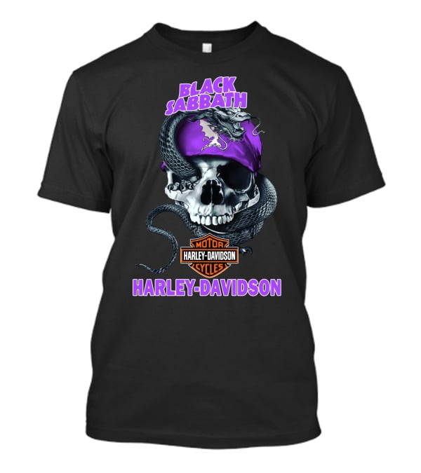 Black Sabbath Harley Davidson Skull Snake T-Shirt