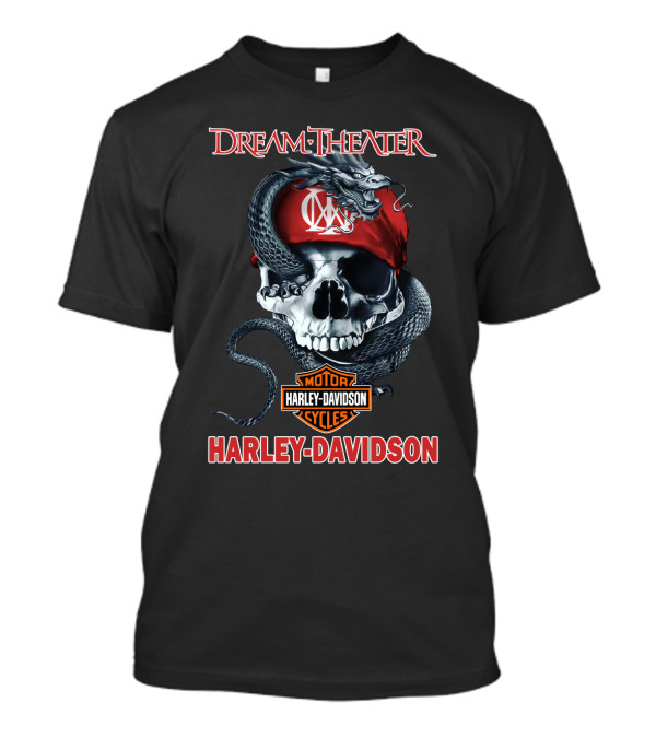 Dream Theater Harley Davidson Skull And Snake 68 Hd T-Shirt