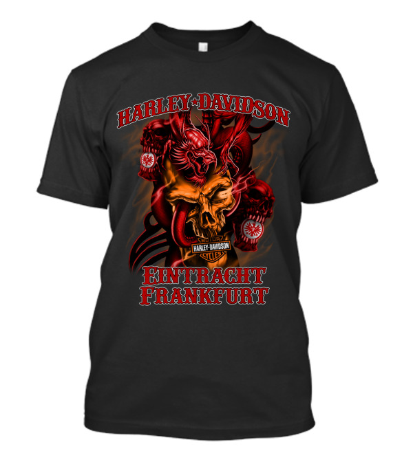 Harley Davidson Eintracht Frankfurt Dh 85 Hd Cycles Skull And Eagle T-Shirt