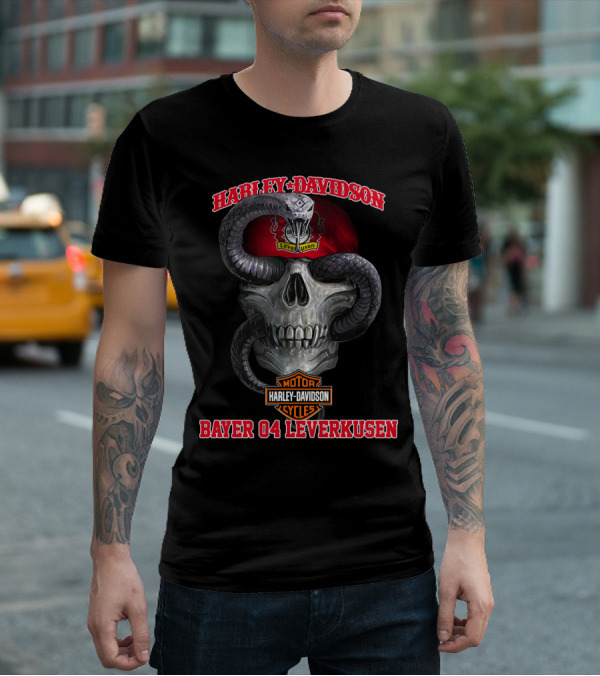 Harley Davidson Skull Snake Bayer 04 Leverkusen T-Shirt