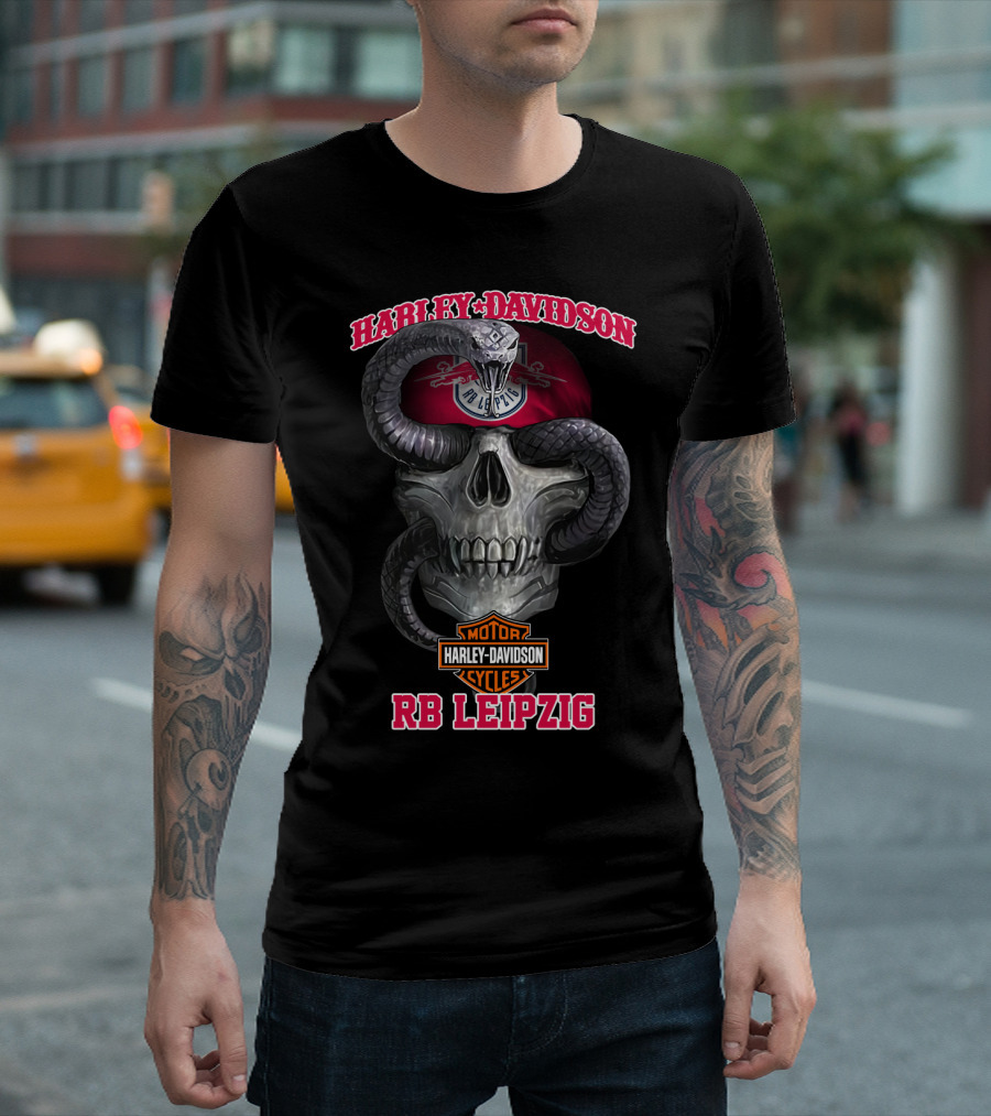 Harley Davidson Motor Cycles Rb Leipzig Skull Snake T-Shirt