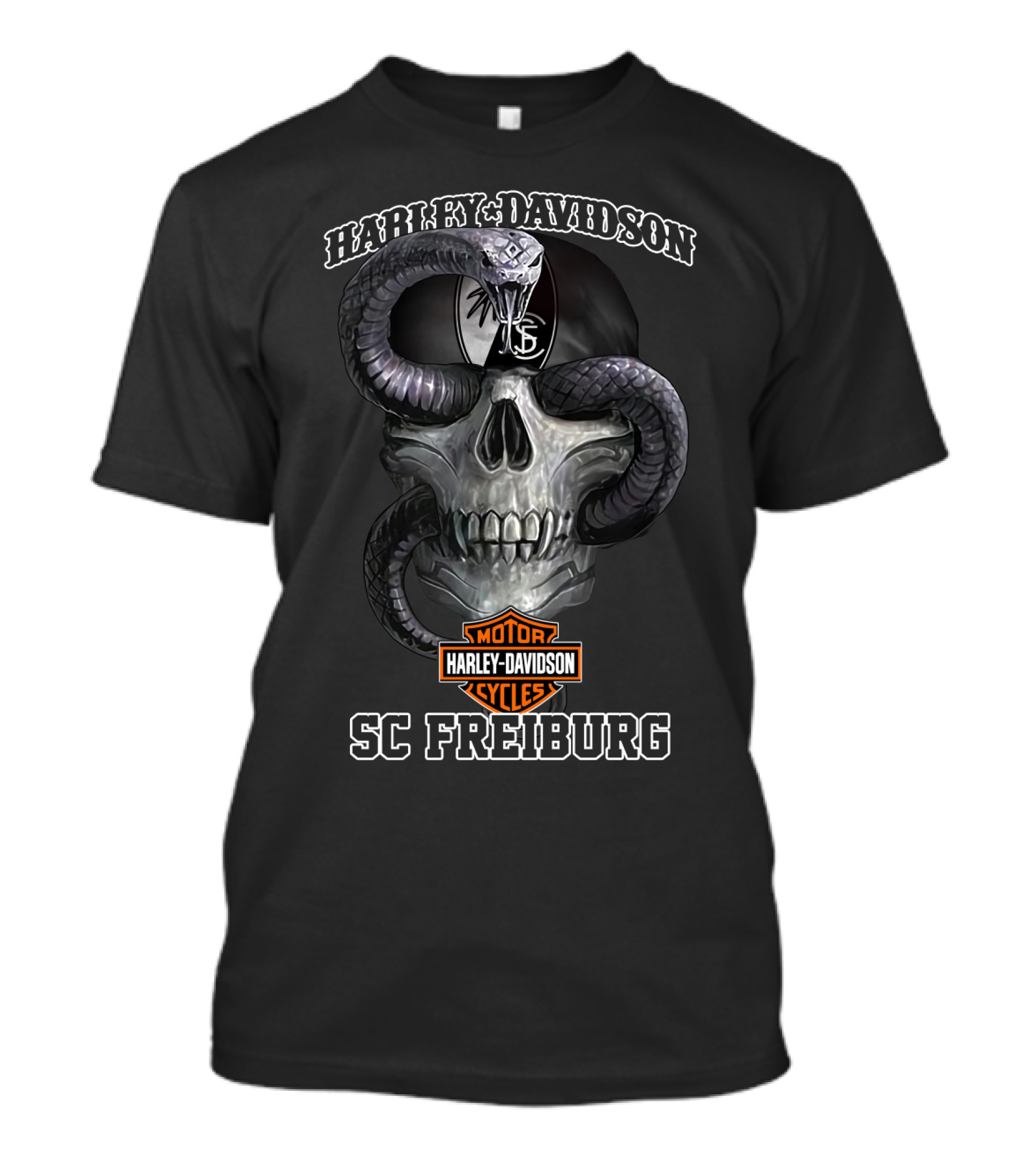 Harley Davidson Motor Cycles Skull Cobra Sc Freiburg T-Shirt